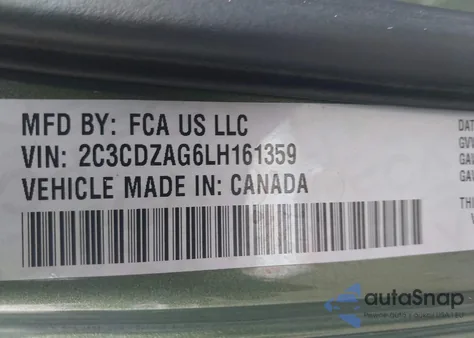 2020 Dodge Challenger Sxt z USA, uszkodzony, nr VIN 2C3CDZAG6LH161359